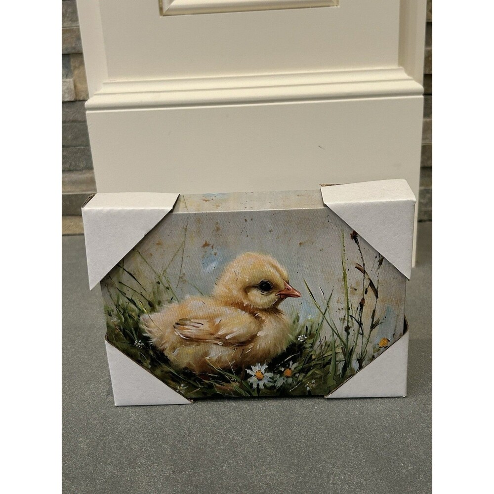 Hobby Lobby Easter Chick Wood Decor Wall Canvas 7x5"